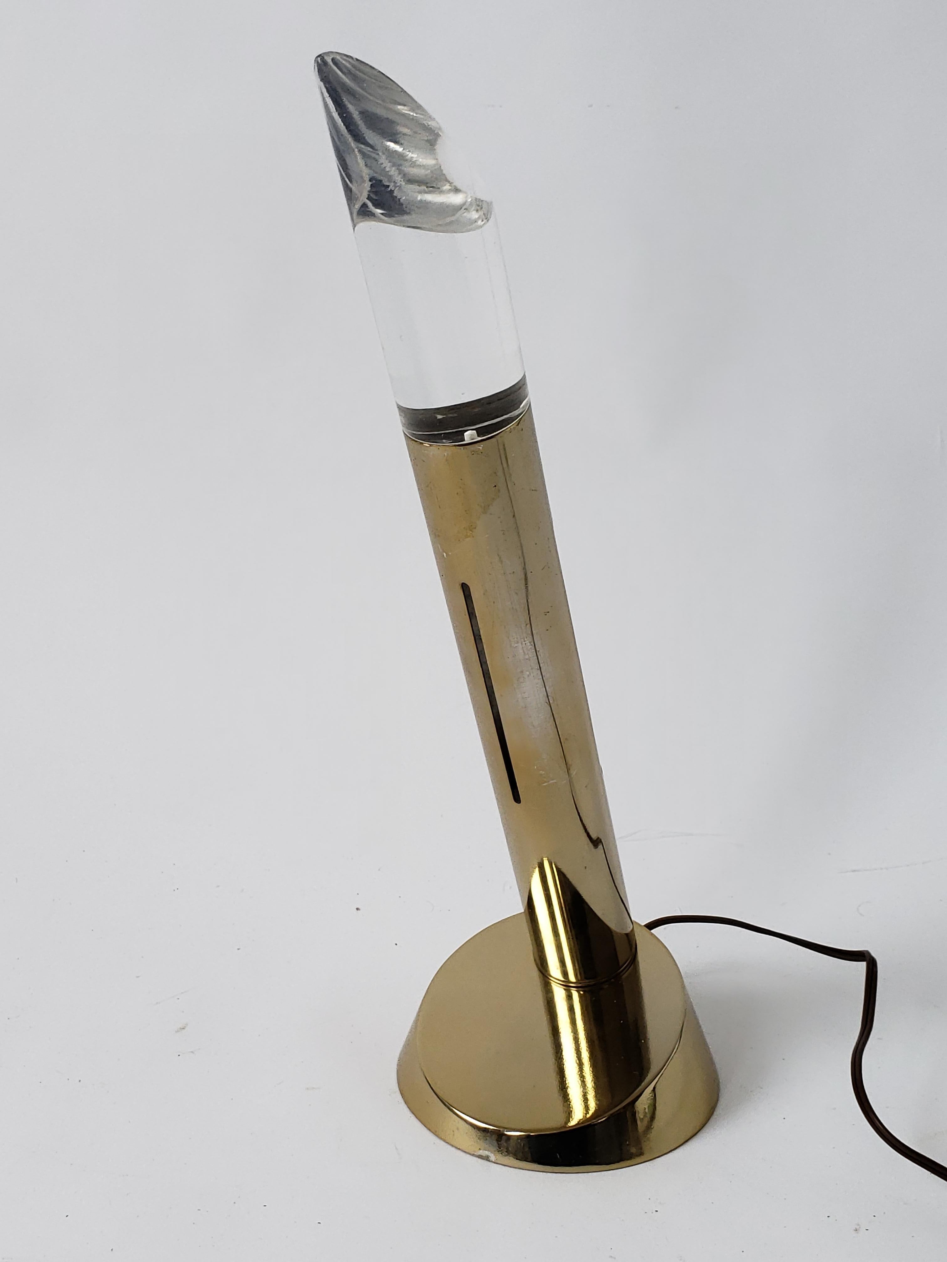 1970s Laurel Lucite Tip Slitted Table Lamp , USA 6