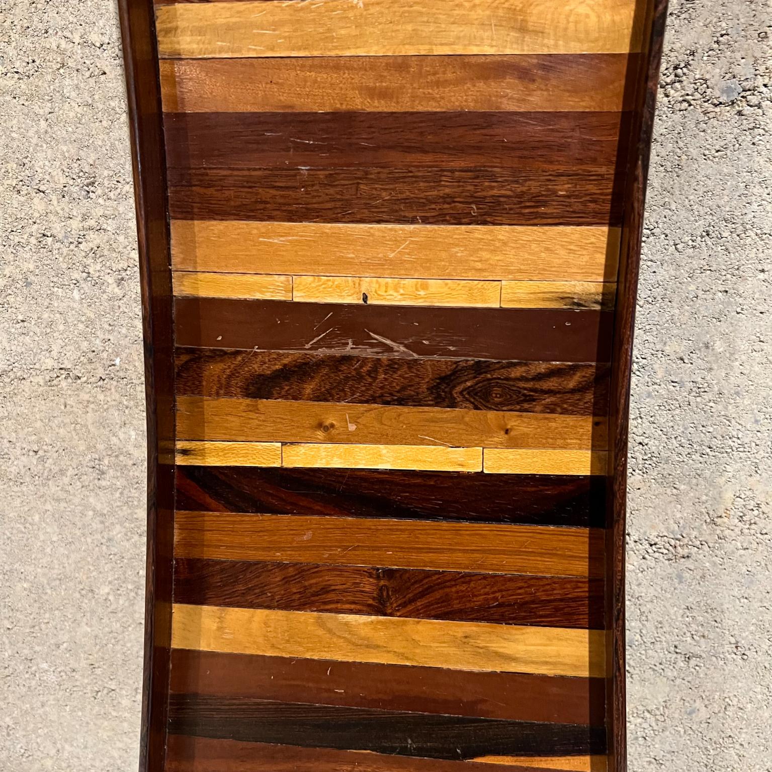 1970s Layered Exotic Wood Stripe Long Service Tray Don Shoemaker Señal Mexico 8