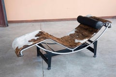 1970s LC4 Chaise Longue Fur and Leather