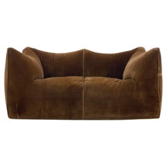 1970
s Le Bambole Loveseat in Chocolate Mohair by Mario Bellini