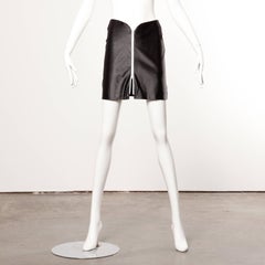 1970s Le Gambi Vintage Shiny Wet Look Spandex Disco Pants Fabric Zip Up Skirt