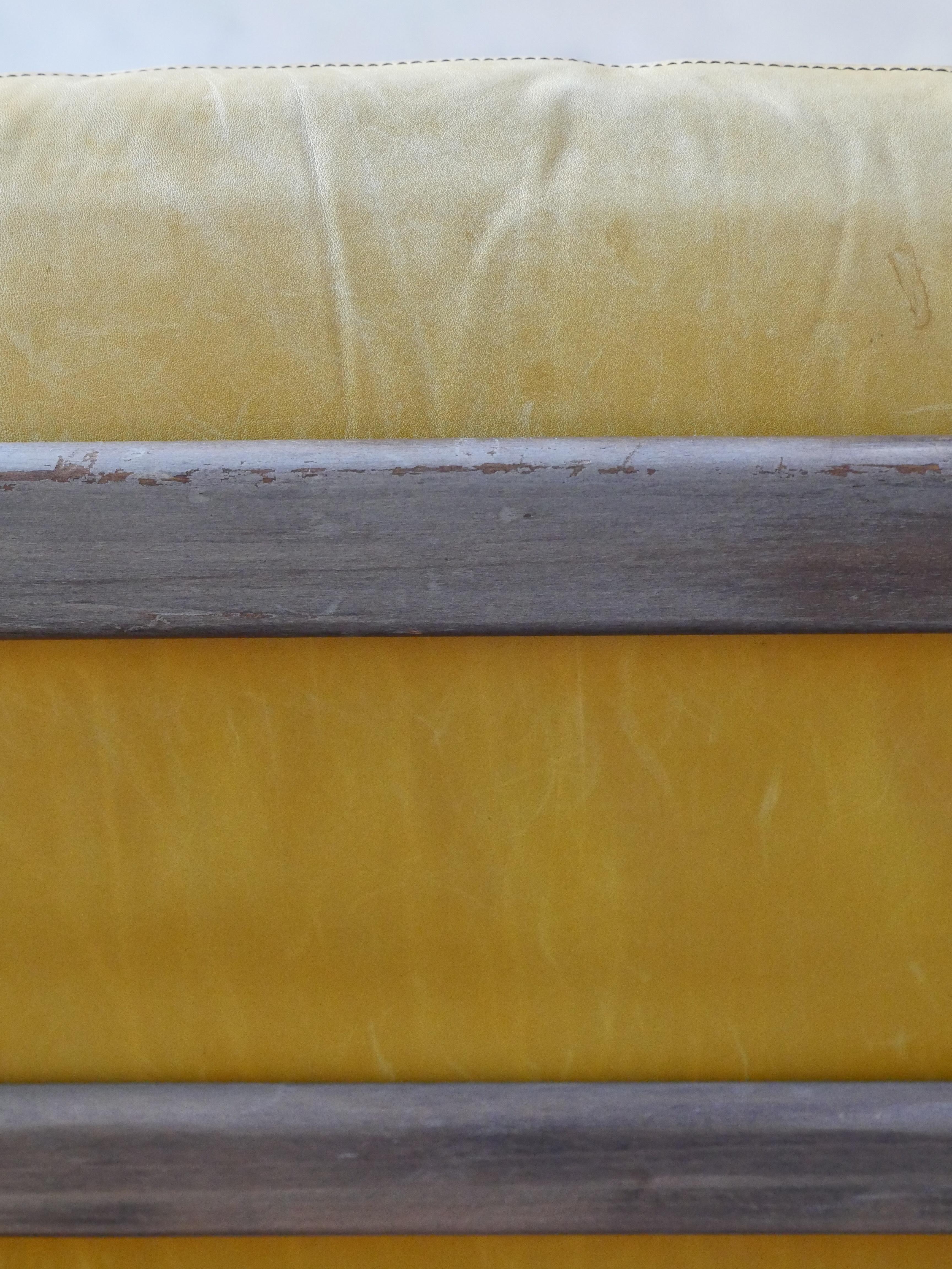 1970s Leather and Rosewood Bentwood Cantilever Lounge Chairs 3