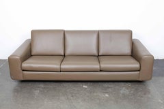 1970s Leather and Rosewood Sofa from Brazil