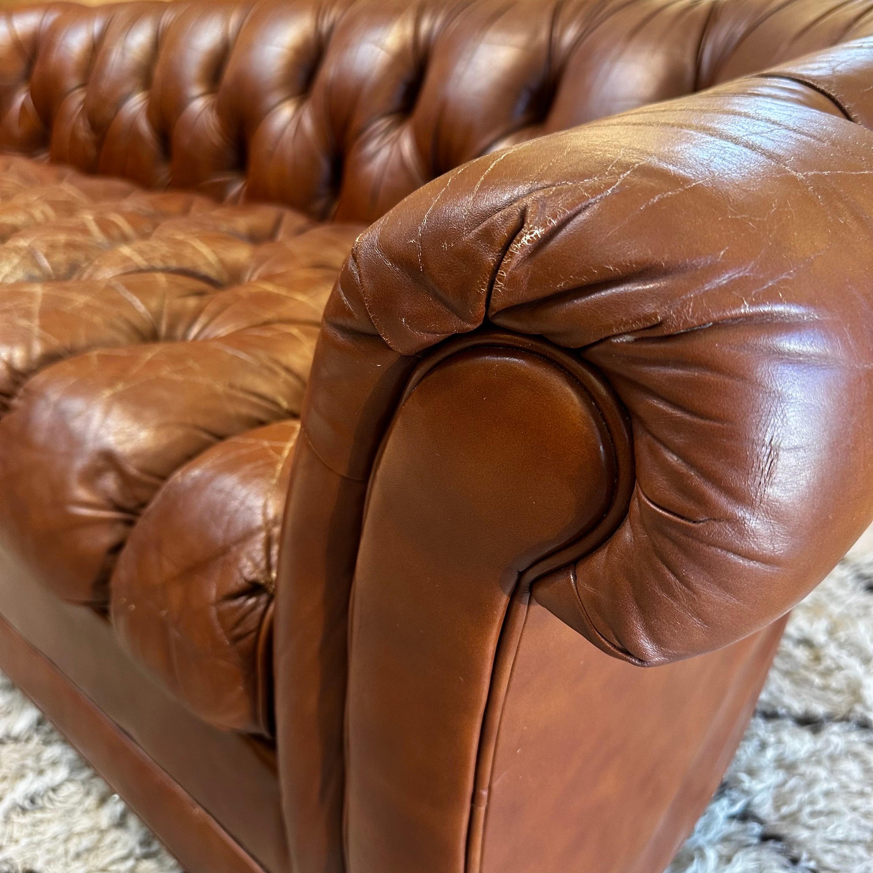 1970s Leather Chesterfield Sofa 6