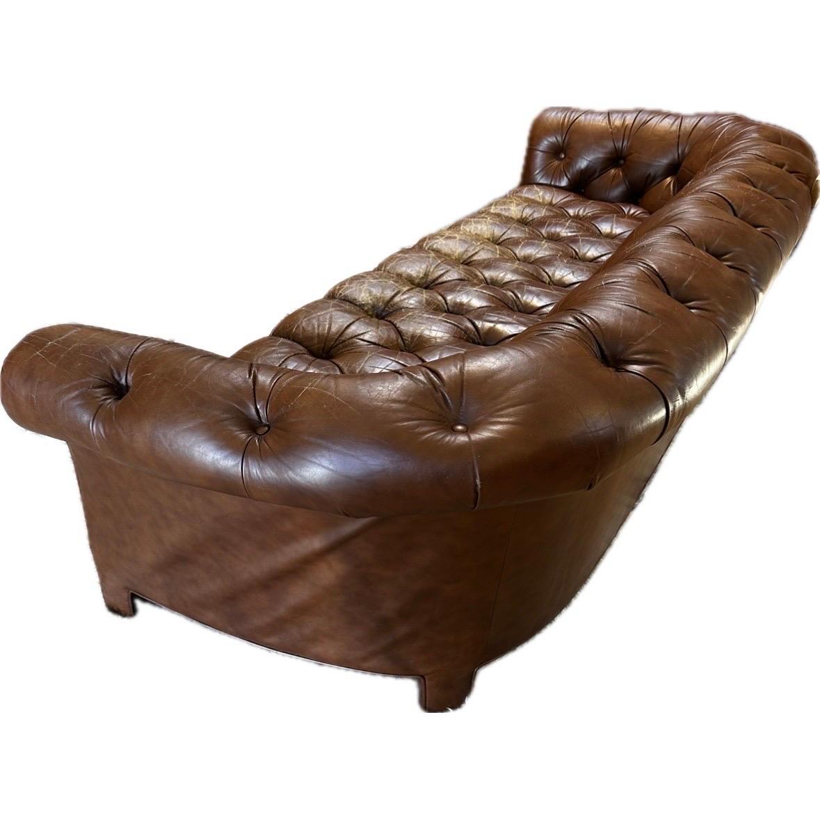Late 20th Century 1970s Leather Chesterfield Sofa