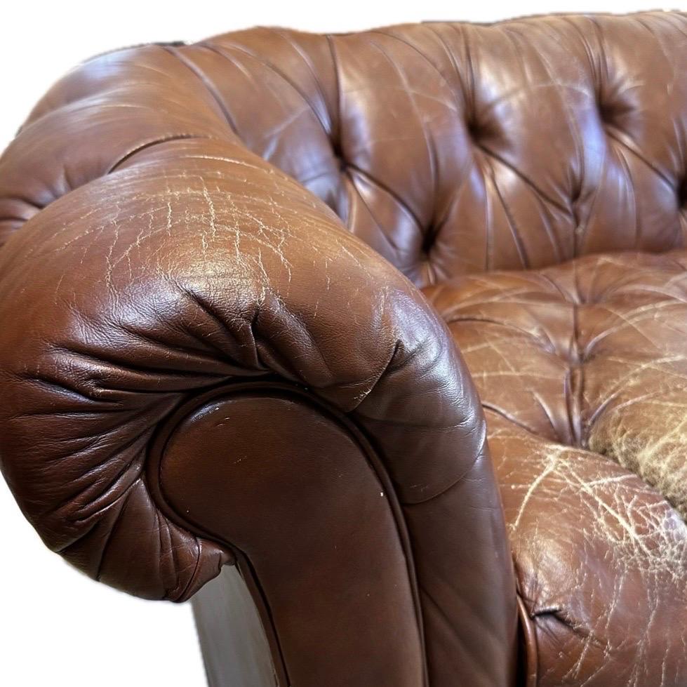 1970s Leather Chesterfield Sofa 1