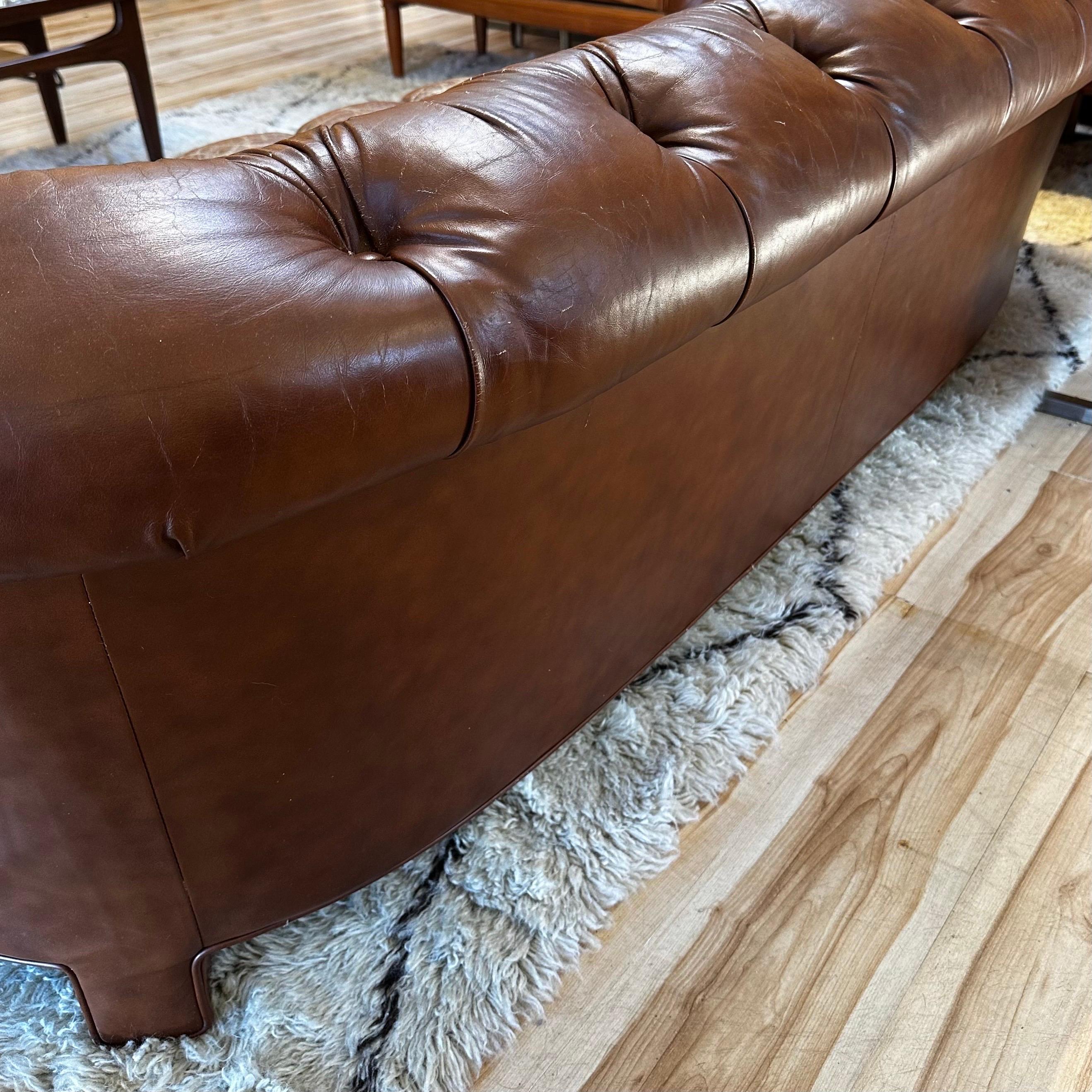 1970s Leather Chesterfield Sofa 2
