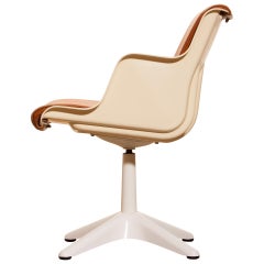 1970s, Leather, Fiberglass and Metal Desk Chair by Yrjö Kukkapuro for Haimi
