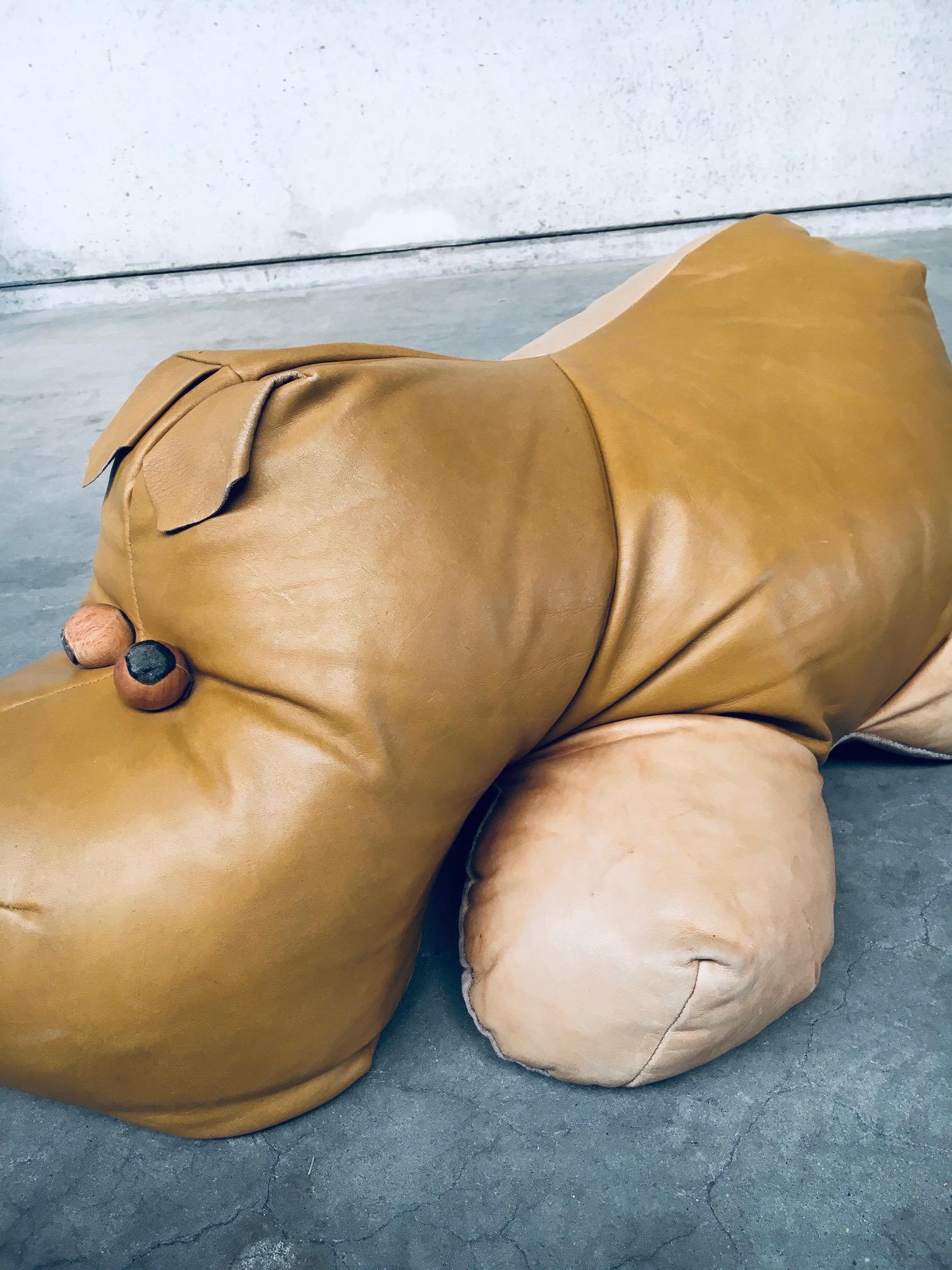 1970's Leather Hippo Hippopotamus Footstool Pouf For Sale 6