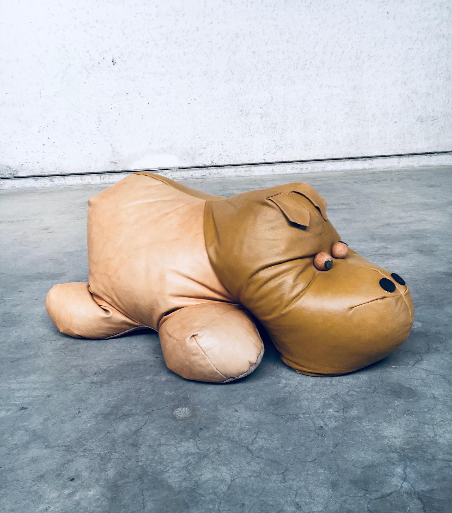 1970's Leather Hippo Hippopotamus Footstool Pouf For Sale 10