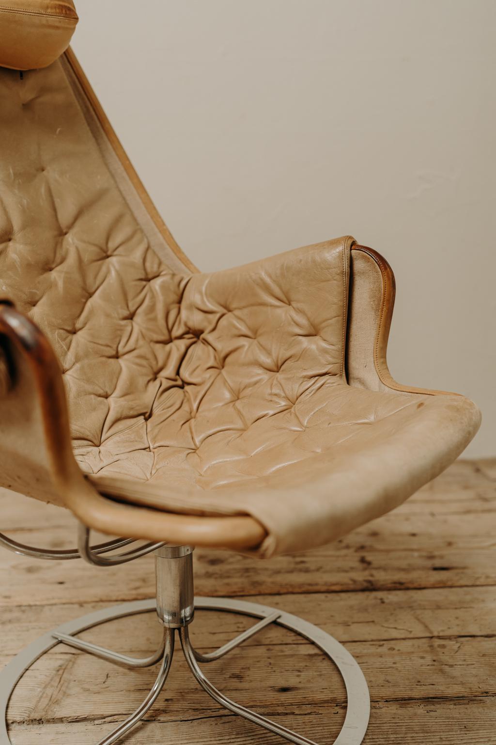 1970s Leather Jetson Swivel Lounge Chair 6