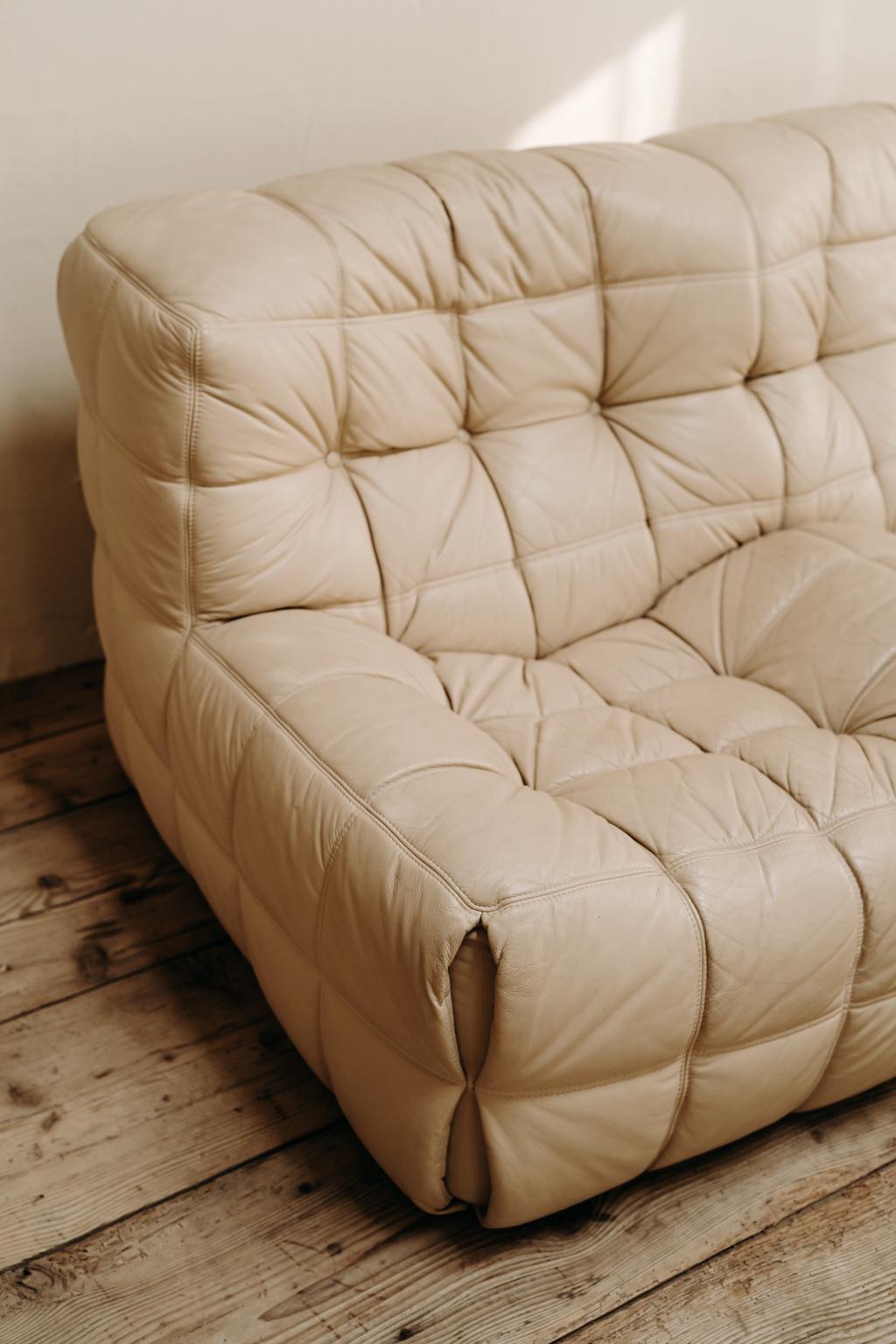 1970's Leather Kashima Three-Seat Sofa by Michel Ducaroy for Ligne Roset 4