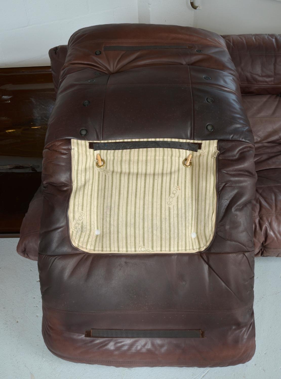 1970er Leder Ligne Roset Marsala Lounge 3-Sitzer Sofa von Michel Ducaroy Französisch im Angebot 7