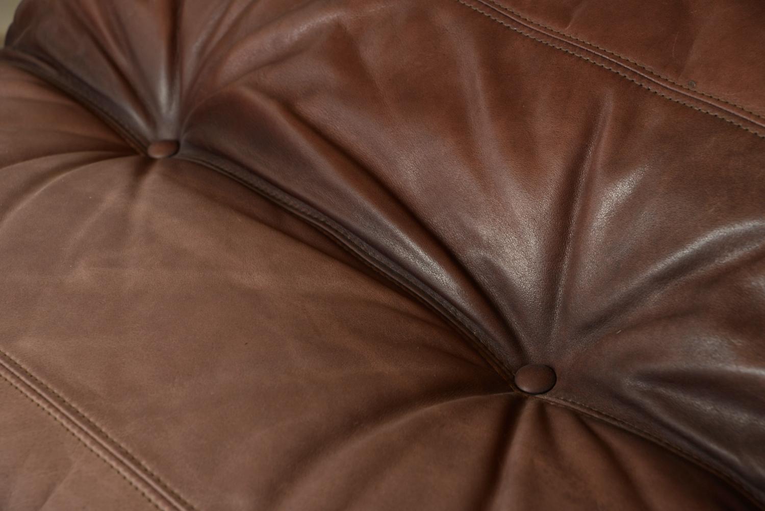 1970er Leder Ligne Roset Marsala Lounge 3-Sitzer Sofa von Michel Ducaroy Französisch im Angebot 11