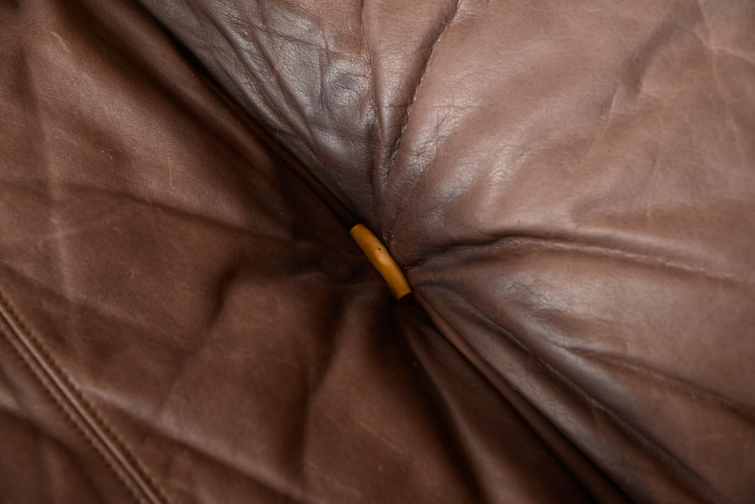 1970er Leder Ligne Roset Marsala Lounge 3-Sitzer Sofa von Michel Ducaroy Französisch im Angebot 12