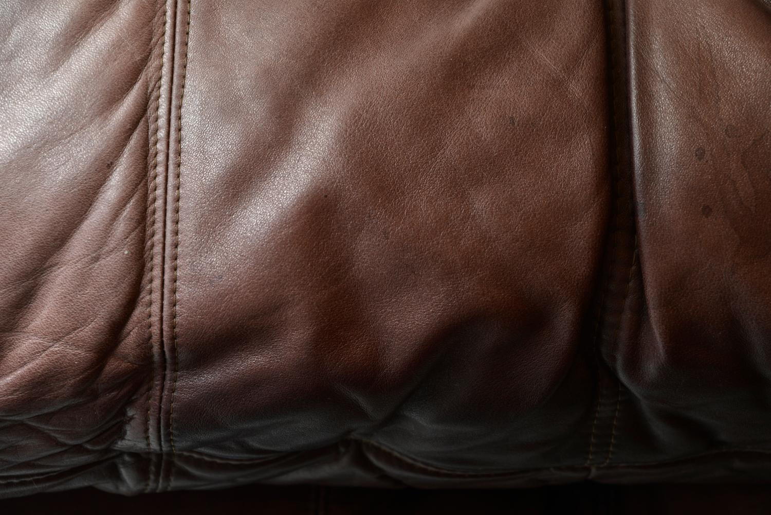 1970er Leder Ligne Roset Marsala Lounge 3-Sitzer Sofa von Michel Ducaroy Französisch im Angebot 13