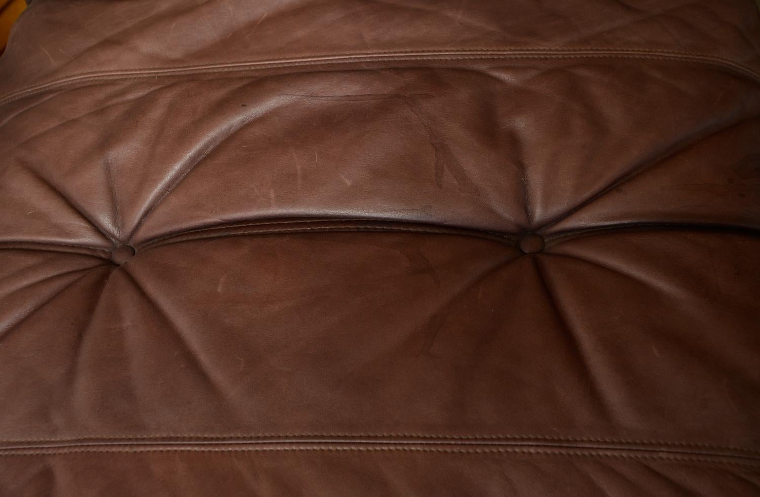 1970er Leder Ligne Roset Marsala Lounge 3-Sitzer Sofa von Michel Ducaroy Französisch im Angebot 14