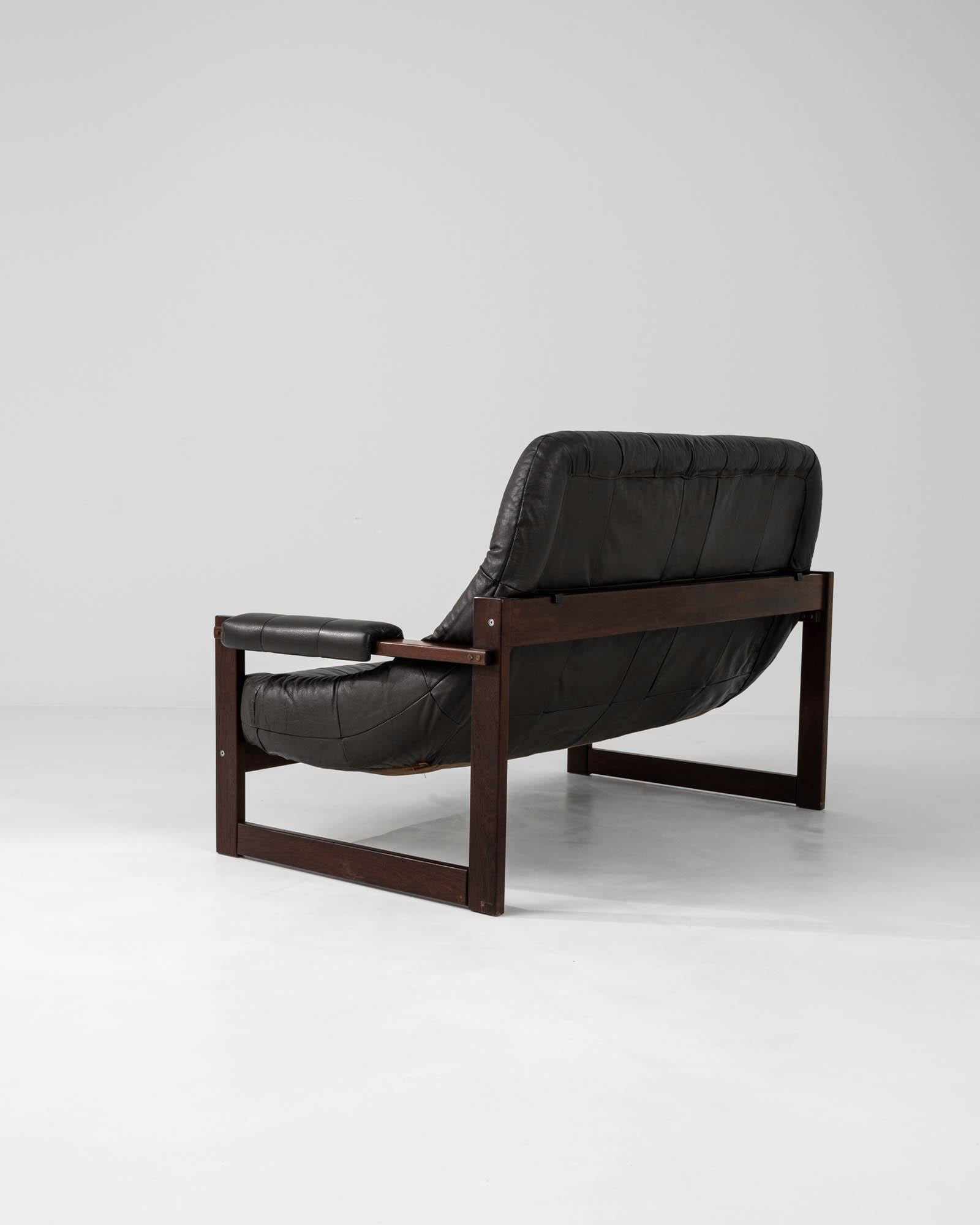Brazilian 1970s Leather Loveseat by Percival Lafer For Sale