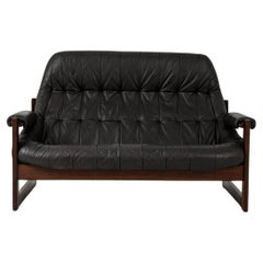 1970s Leather Loveseat by Percival Lafer