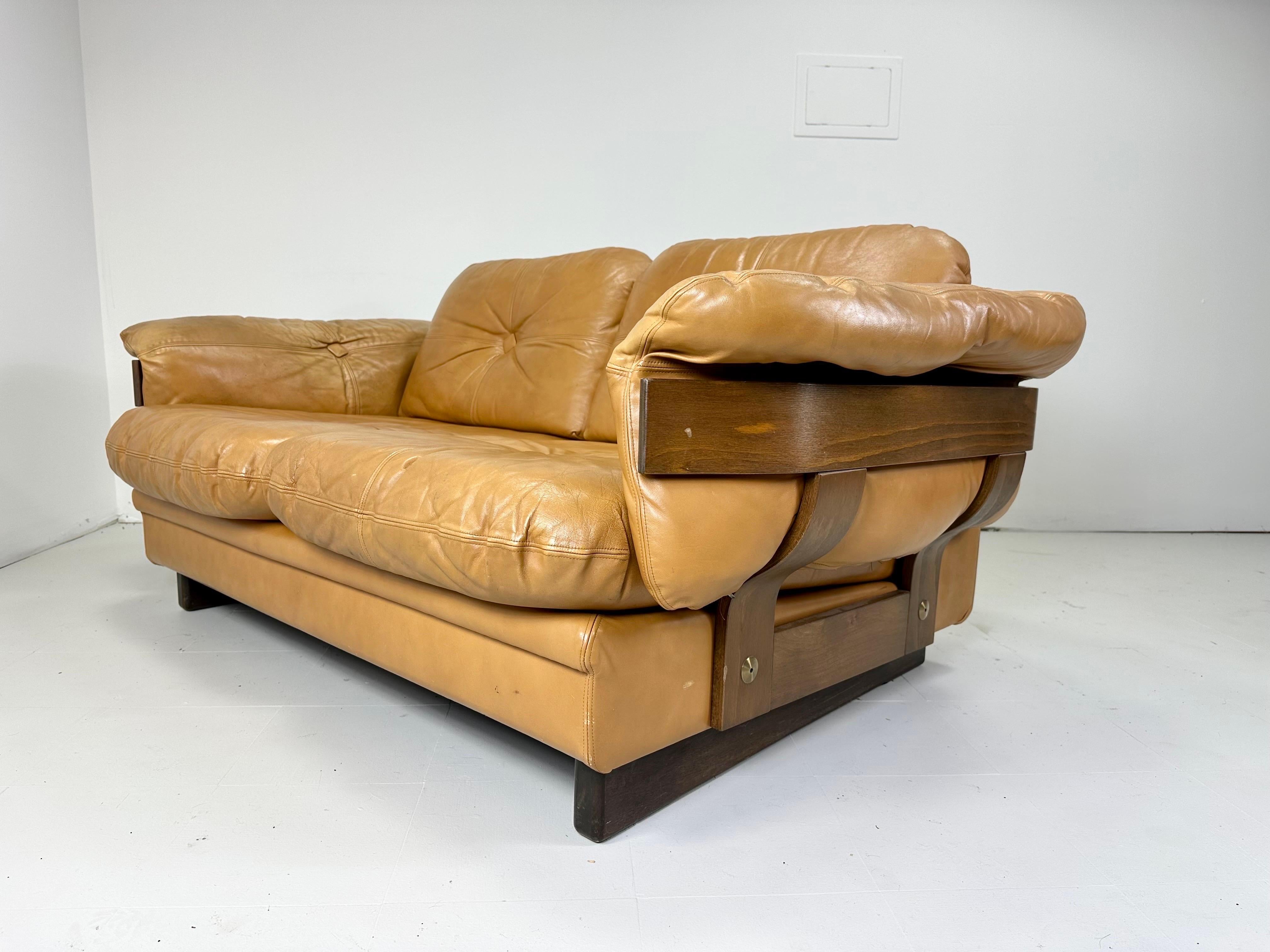 1970’s Leather Settee For Sale 2