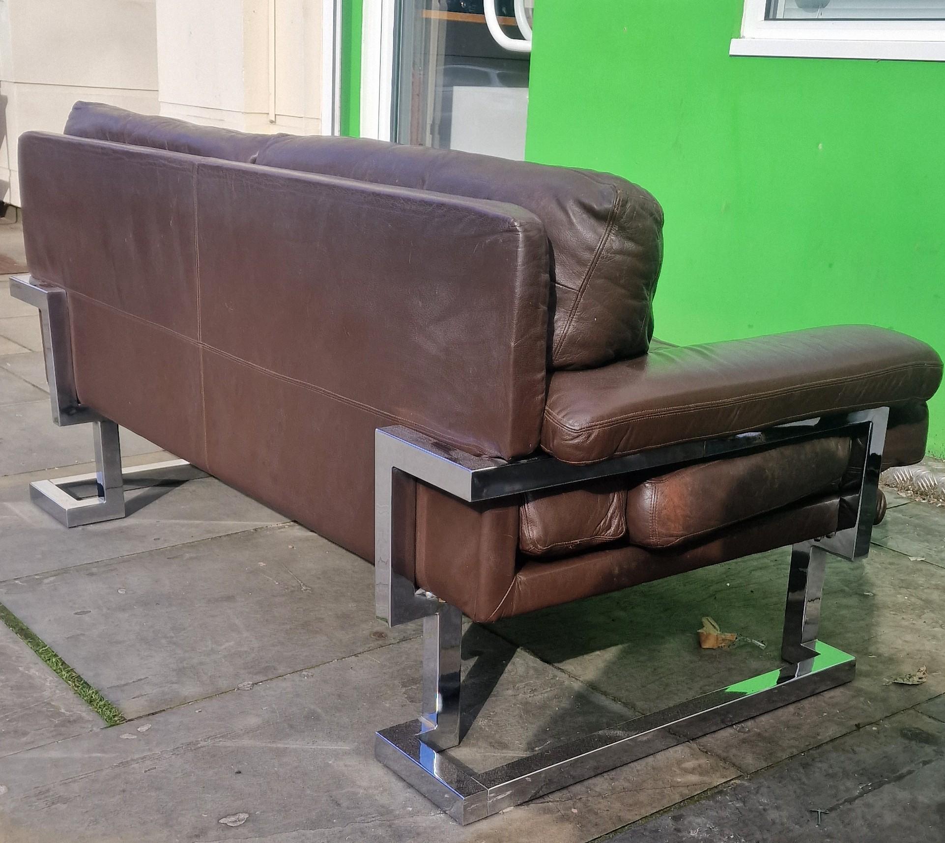 20th Century 1970s leather sofa by Tim Bates For Sale