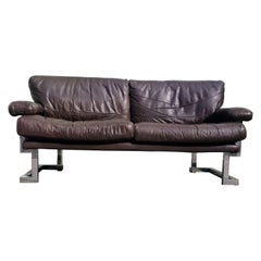 1970s leather sofa by Tim Bates