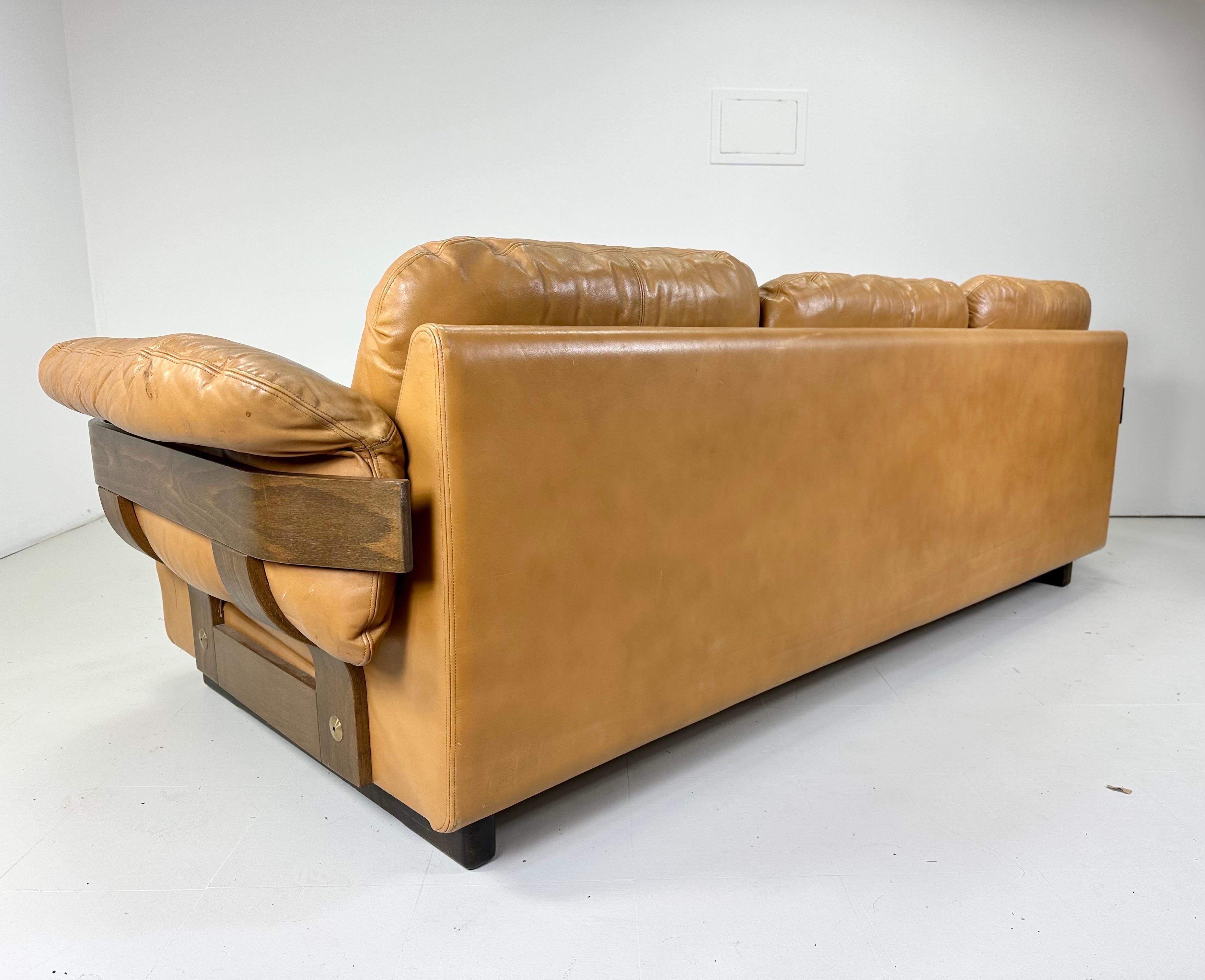 1970’s Leather Sofa For Sale 1