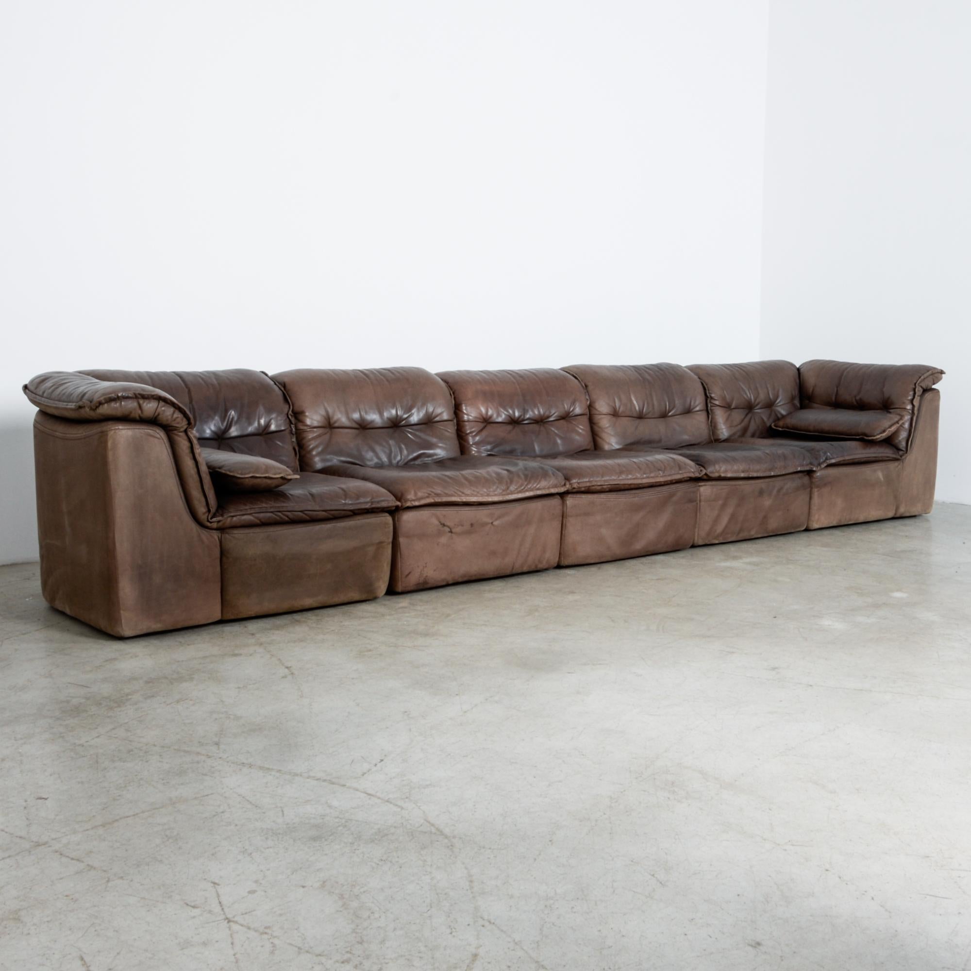Late 20th Century 1970s Leather Sofa Set