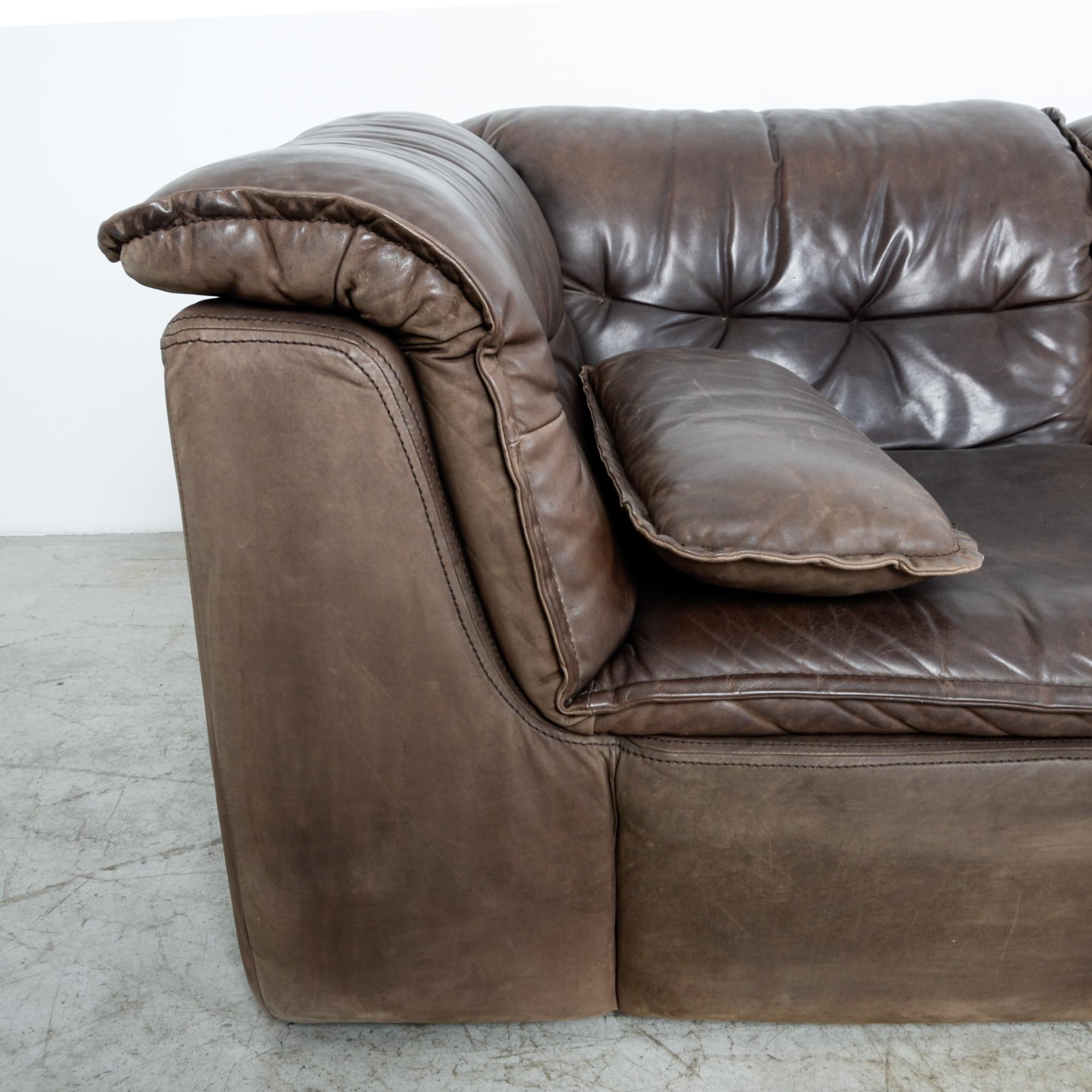 1970s Leather Sofa Set 1
