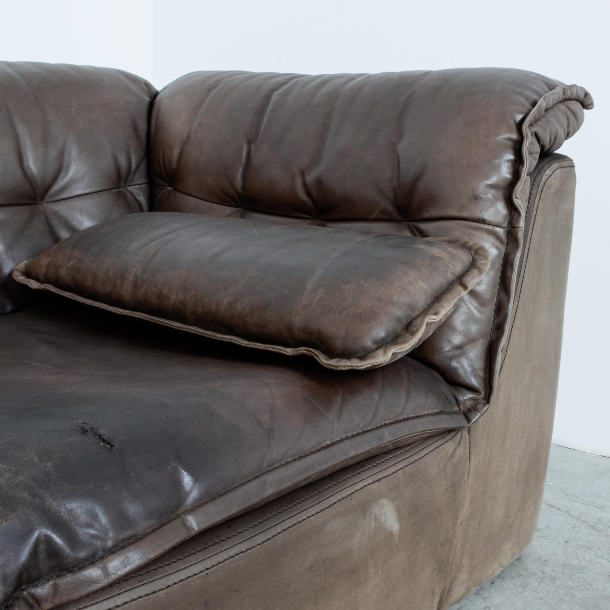 1970s Leather Sofa Set 3