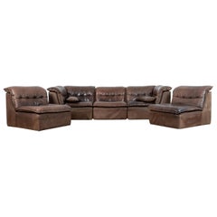 Vintage 1970s Leather Sofa Set