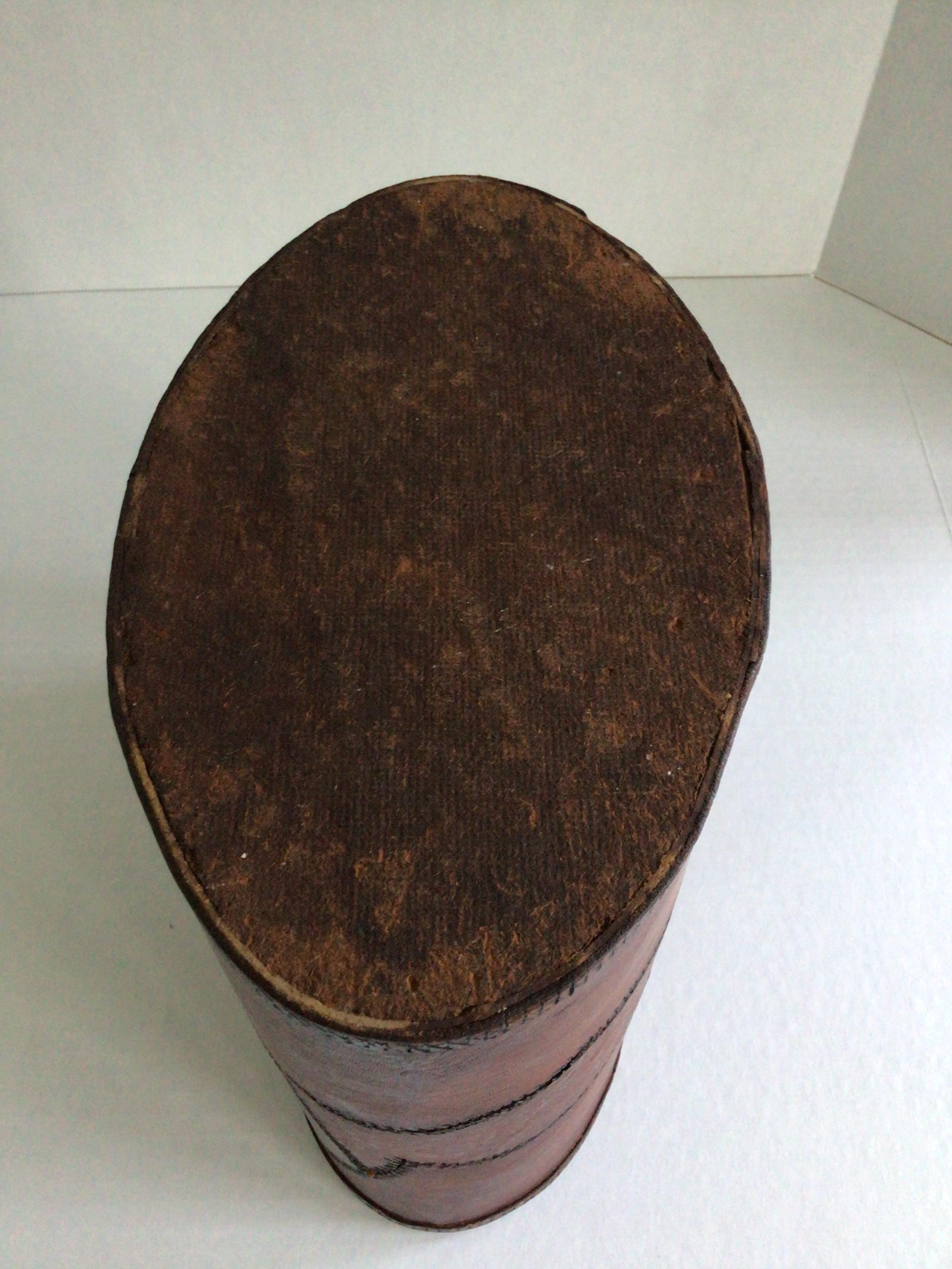 Cestino anni '70 in pelle Stitch by Stitch in vendita 4