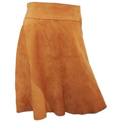 1970s Leather Suede Spiral Mini Skirt