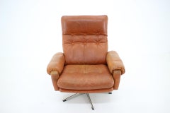 1970s Leather Swivel Armchair by Nili Stoppmobler, Denmark