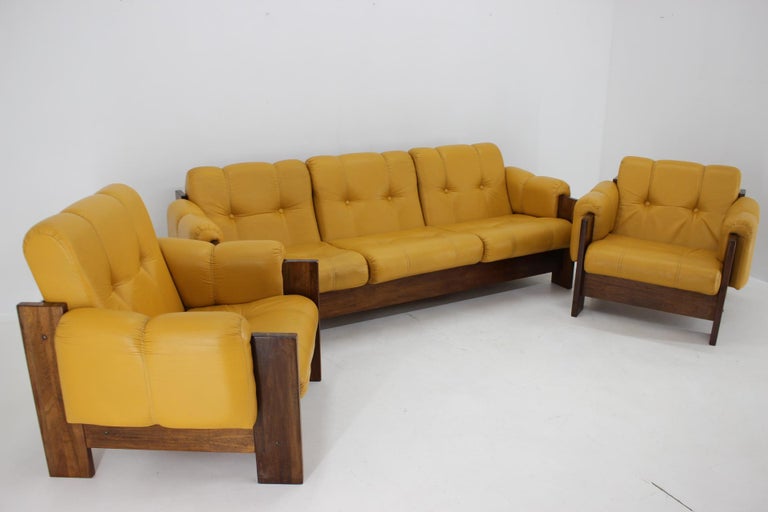 Late 20th Century 1970s Leatherette Living Room Set, Czechoslovakia For Sale