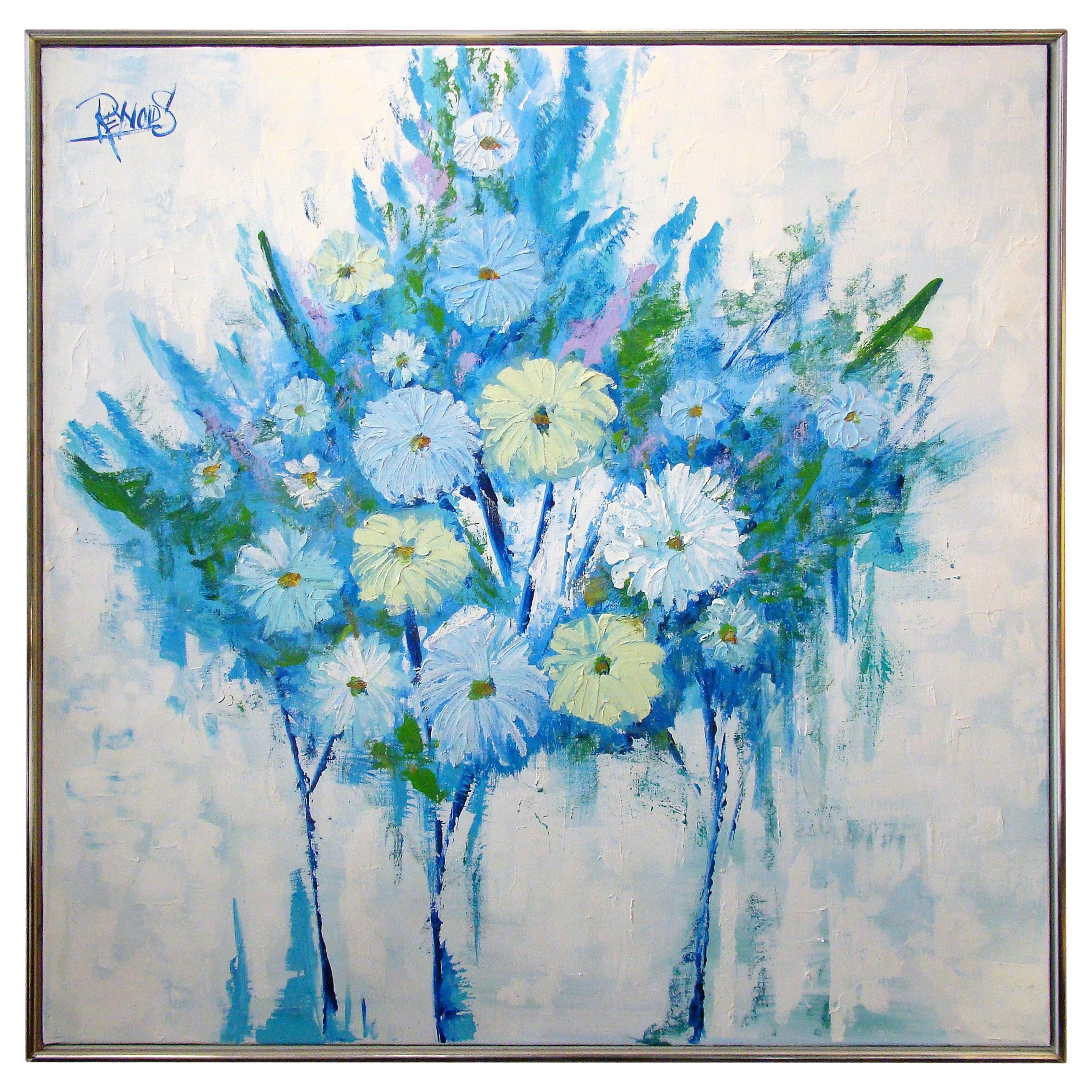 1970s Lee Reynolds Floral Abstract / Still Life Oil on Canvas For Sale