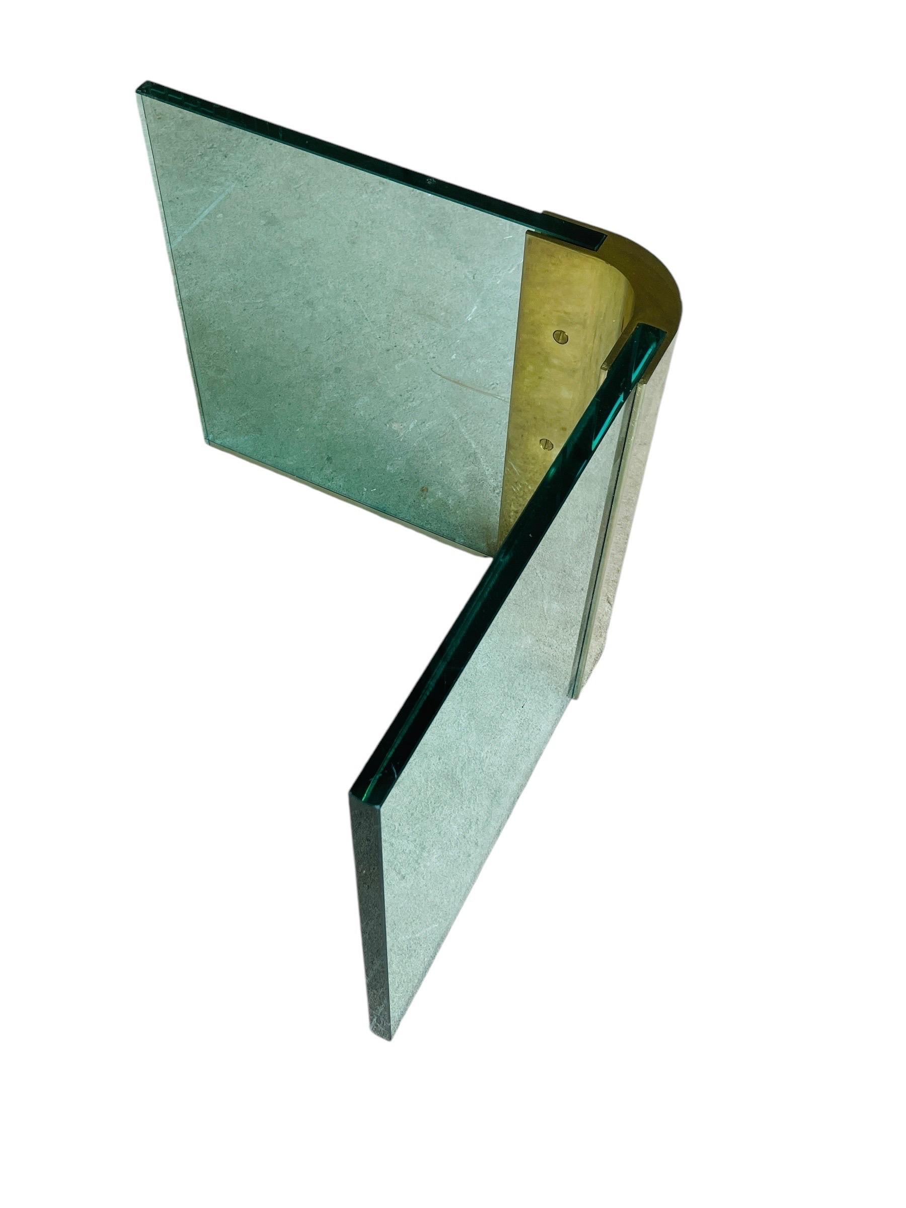 1970s Leon Rosen Glass & Brass Coffee Table - Pace Collection 2