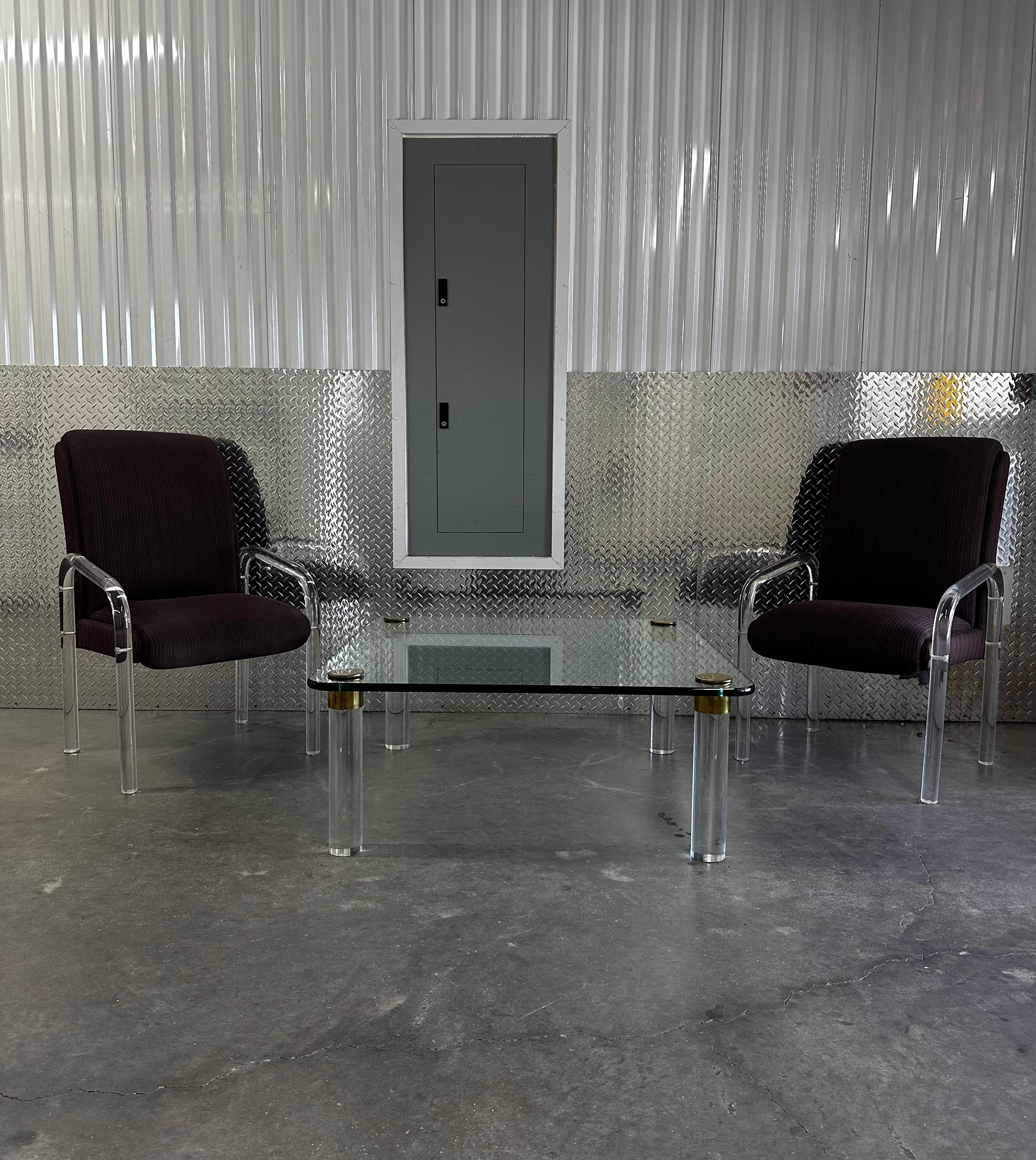1970s Leon Rosen Pace Collection Eggplant Purple Lucite Dining Chairs Set of 4 For Sale 5