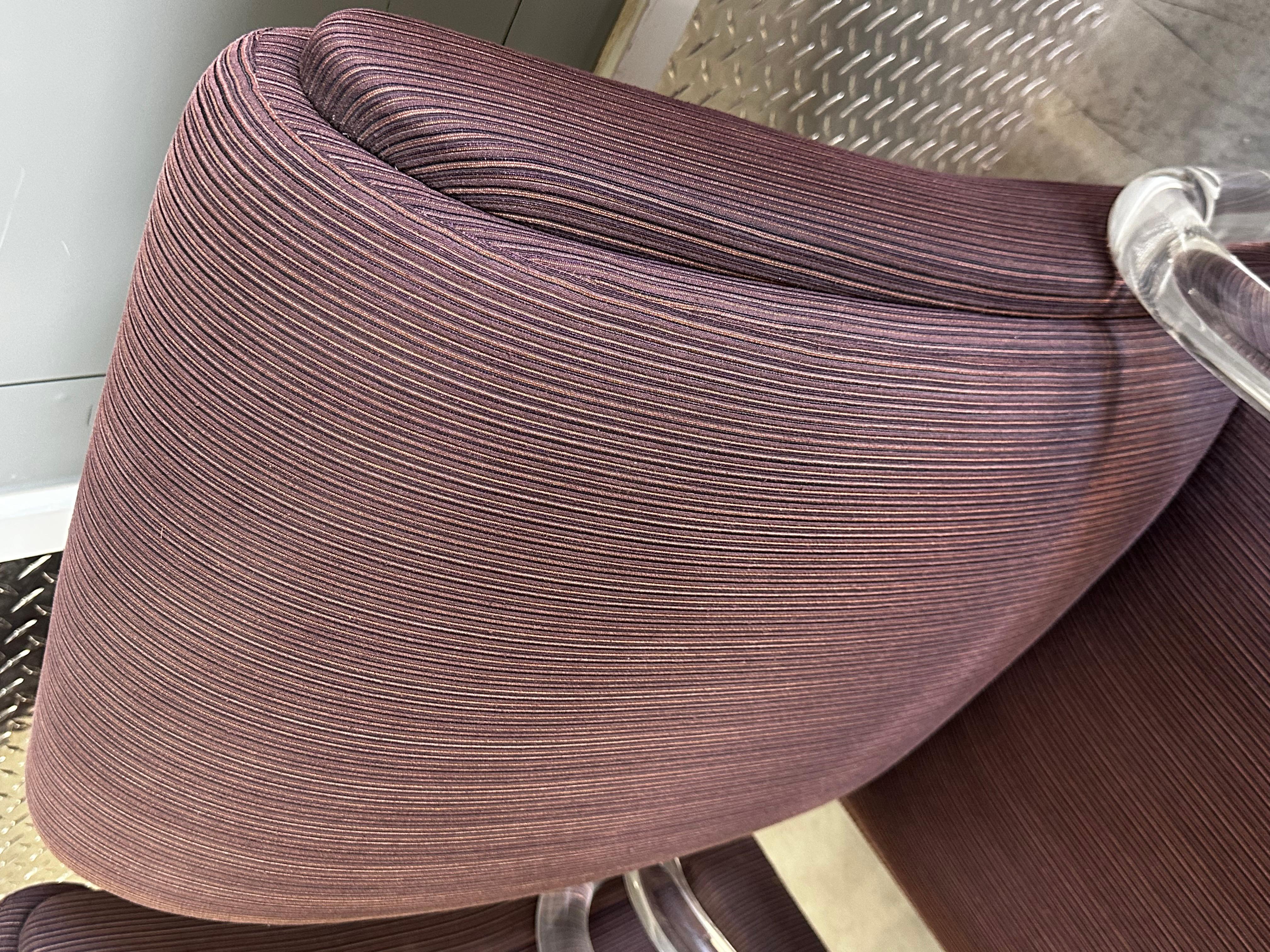 1970s Leon Rosen Pace Collection Eggplant Purple Lucite Dining Chairs Set of 4 For Sale 11