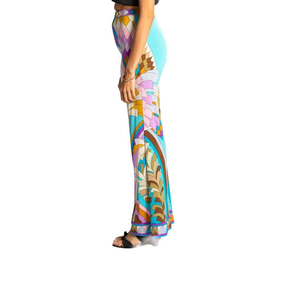 1970S LEONARD Multicolor Psychedelic Silk Jersey Pants For Sale 1