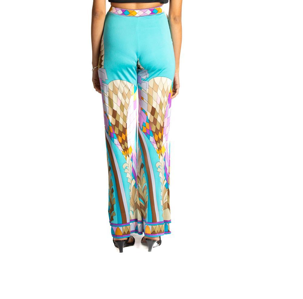 1970S LEONARD Multicolor Psychedelic Silk Jersey Pants For Sale 2