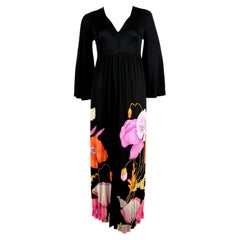 1970's LEONARD of Paris floral printed silk jersey dress