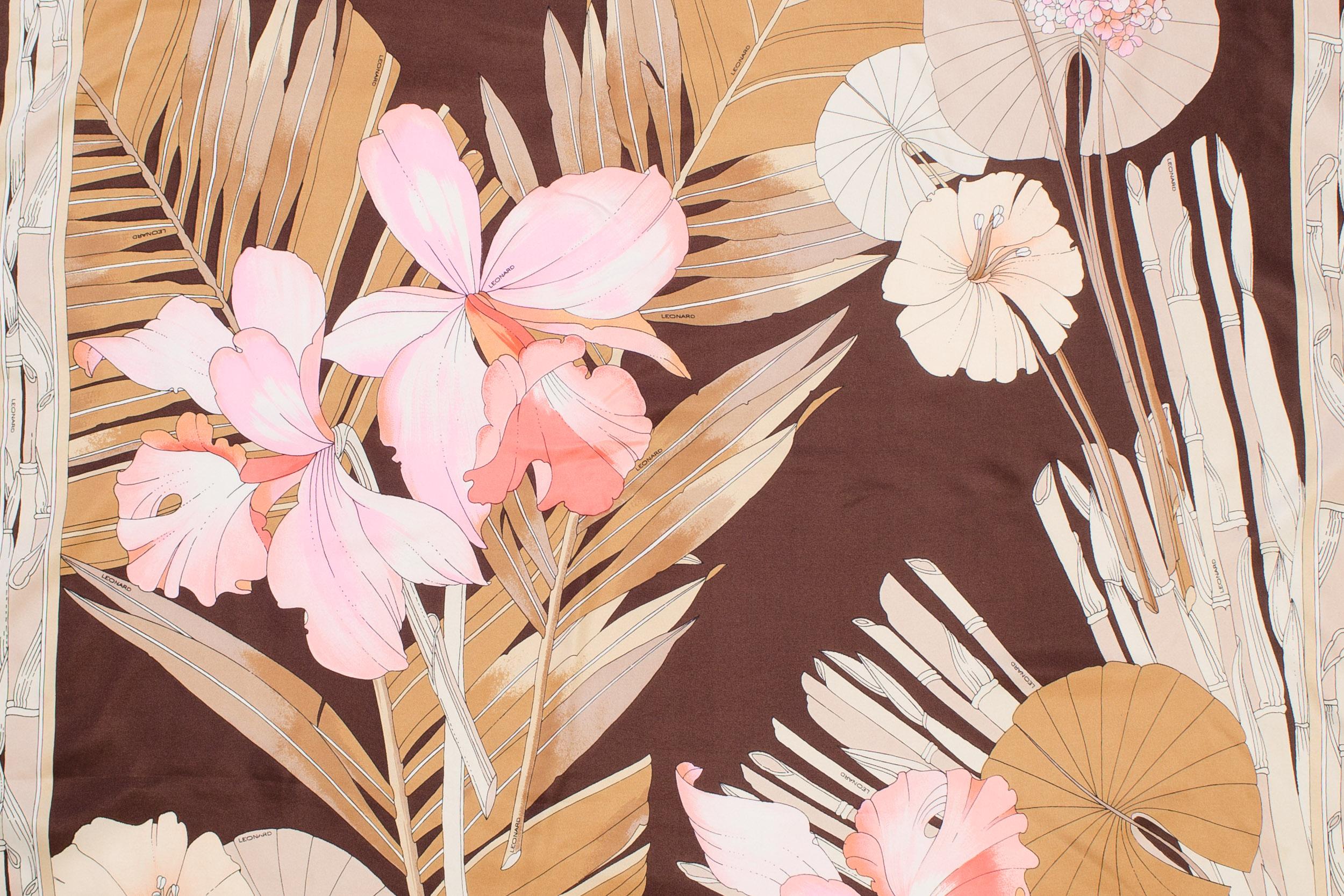 Women's 1970s Leonard Tropical Floral Bamboo Silk Scarf