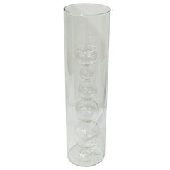 1970er Leucos Italienisches Design Kristallklares Muranoglas Kerzenhalter oder Vase