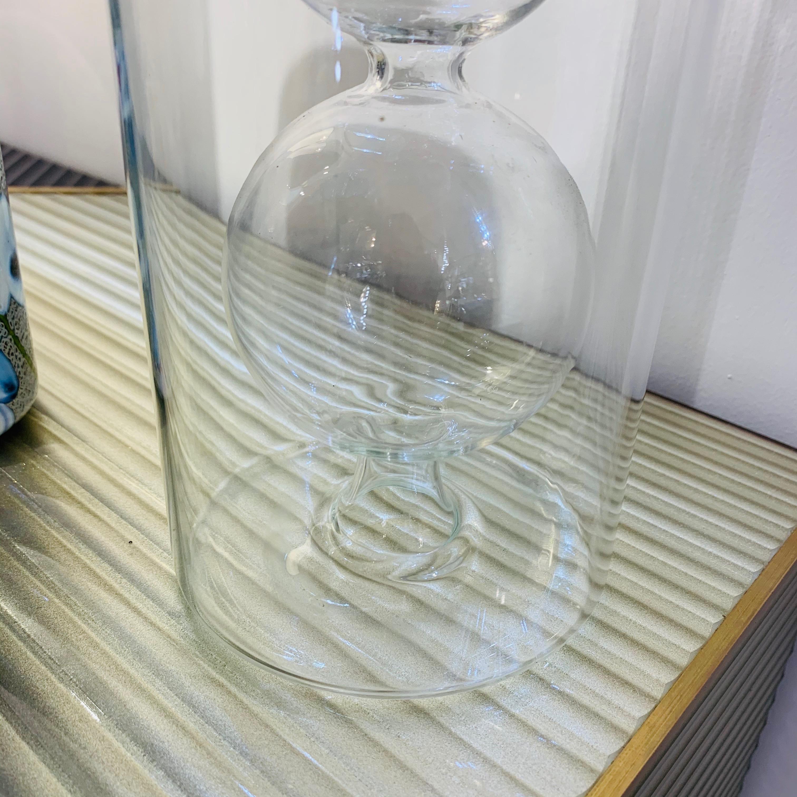 Vase ou chandelier en verre de Murano transparent et cristallin de conception italienne Leucos des années 1970 en vente 1
