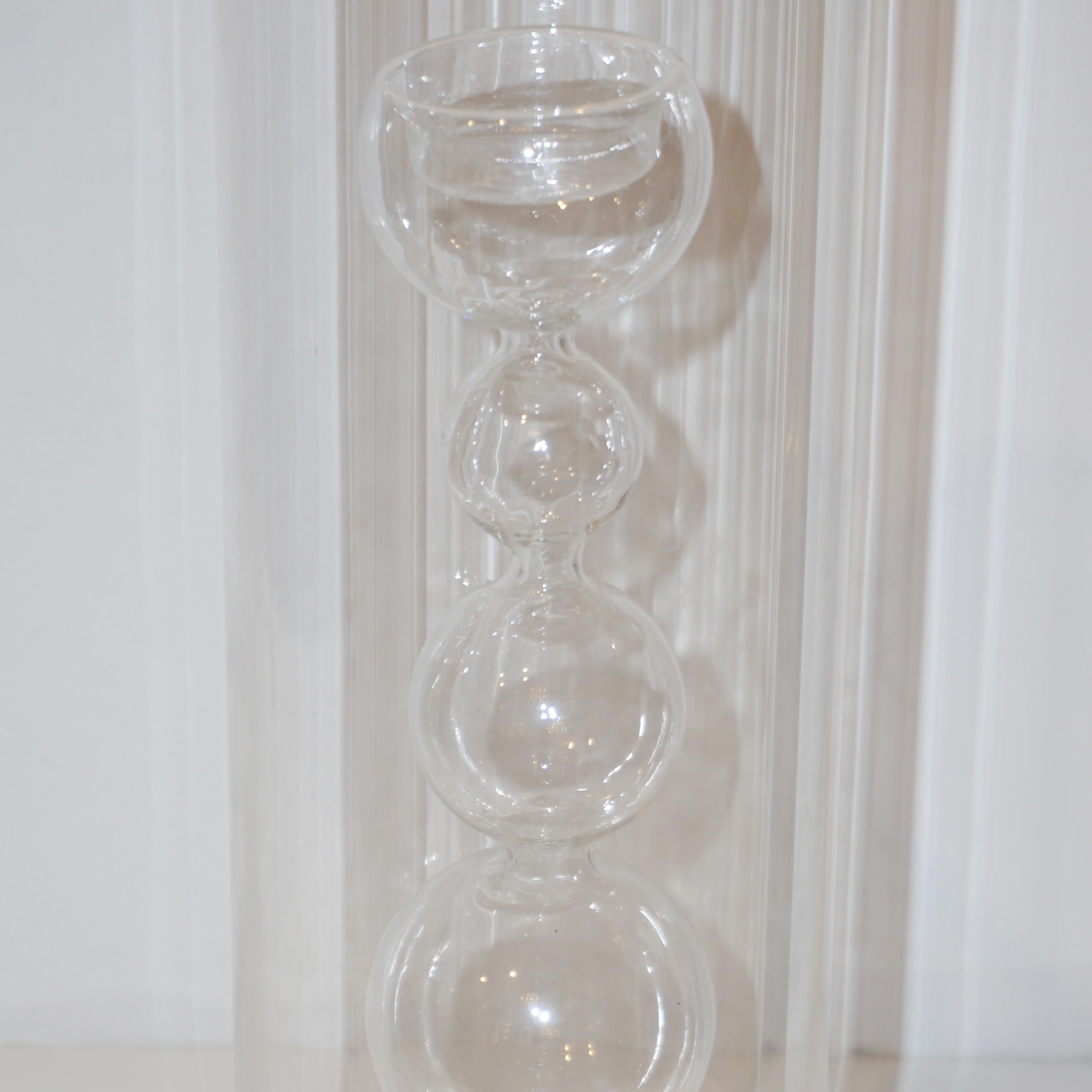 Fine XX secolo Portacandele o vaso in vetro di Murano cristallino Leucos Italian Design degli anni '70 in vendita