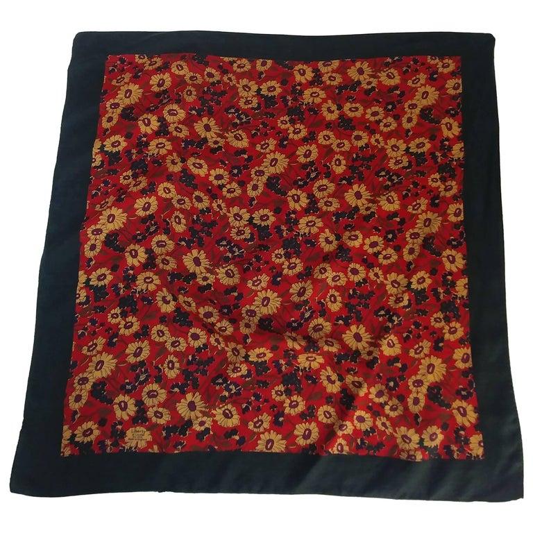 1970s Liberty of London Floral Scarf In Good Condition For Sale In San Francisco, CA