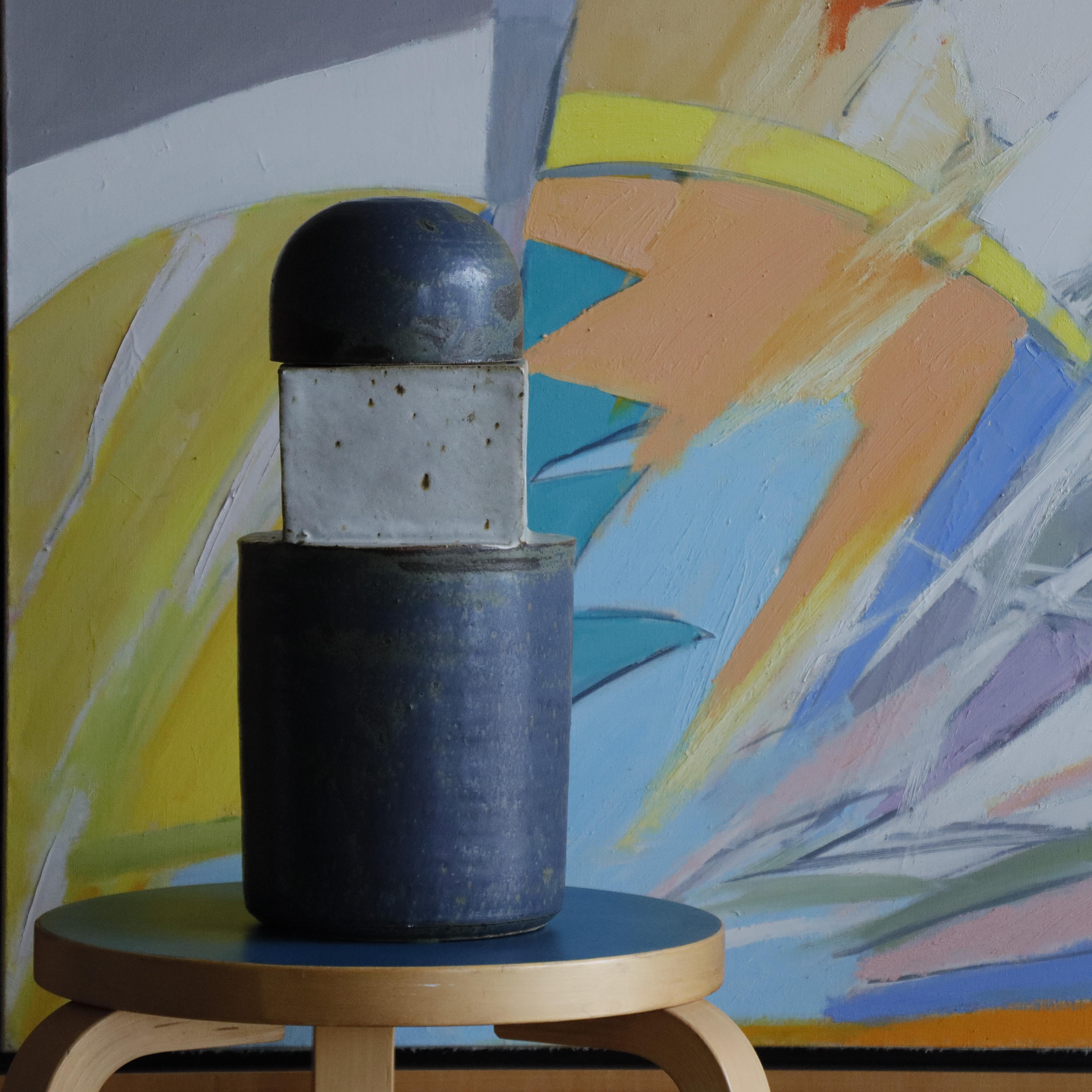 Metà XX secolo Vaso con coperchio degli anni '70 di Gerry Williams, Ceramica, Vasaio elencato in vendita