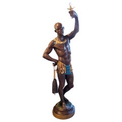 1970s Life-Size Hand Painted Wooden Man Sculpture