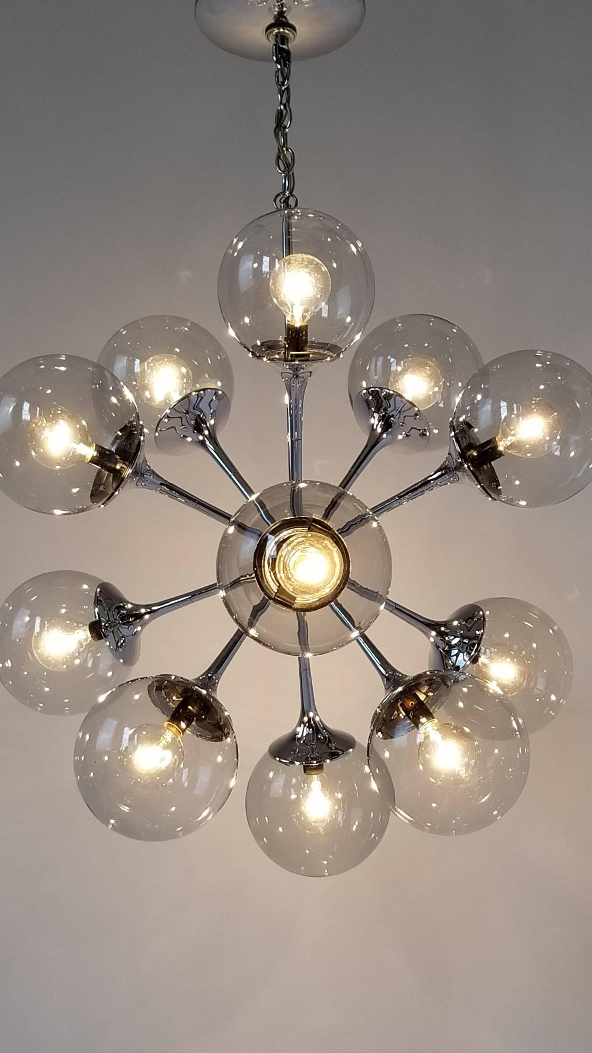 chandelier with glass globes
